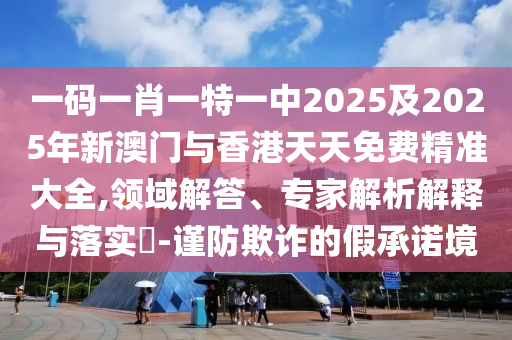 一碼一肖一特一中2025及2025年新澳門與香港天天免費精準大全,領域解答、專家解析解釋與落實?-謹防欺詐的假承諾境