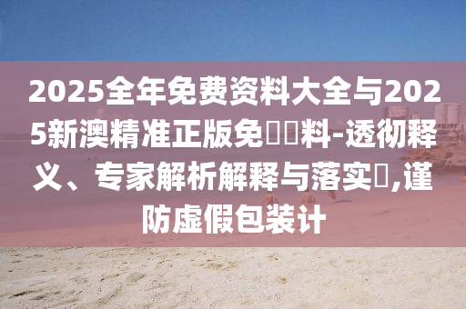2025全年免費資料大全與2025新澳精準正版免費資料-透徹釋義、專家解析解釋與落實?,謹防虛假包裝計